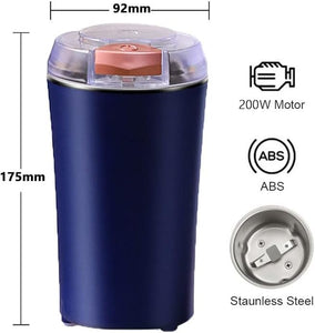 TFB Portable Electric Coffee Grinder Spice & Coffee Bean Grinder Stainless Steel 4 Blade Mixer Grinder for Masala & Herb Push Button Control Durable Grinding Machine for Dry Item