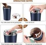 TFB Portable Electric Coffee Grinder Spice & Coffee Bean Grinder Stainless Steel 4 Blade Mixer Grinder for Masala & Herb Push Button Control Durable Grinding Machine for Dry Item