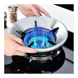 TFB Silver Gas Saver Burner Stand Gas Chula Burner Gas Saver Stand Jali Ring Fire & Windproof Energy Saving, Gas Chula Support Stand 4 Legs Supported For Indian Gas 0.7mm (1)