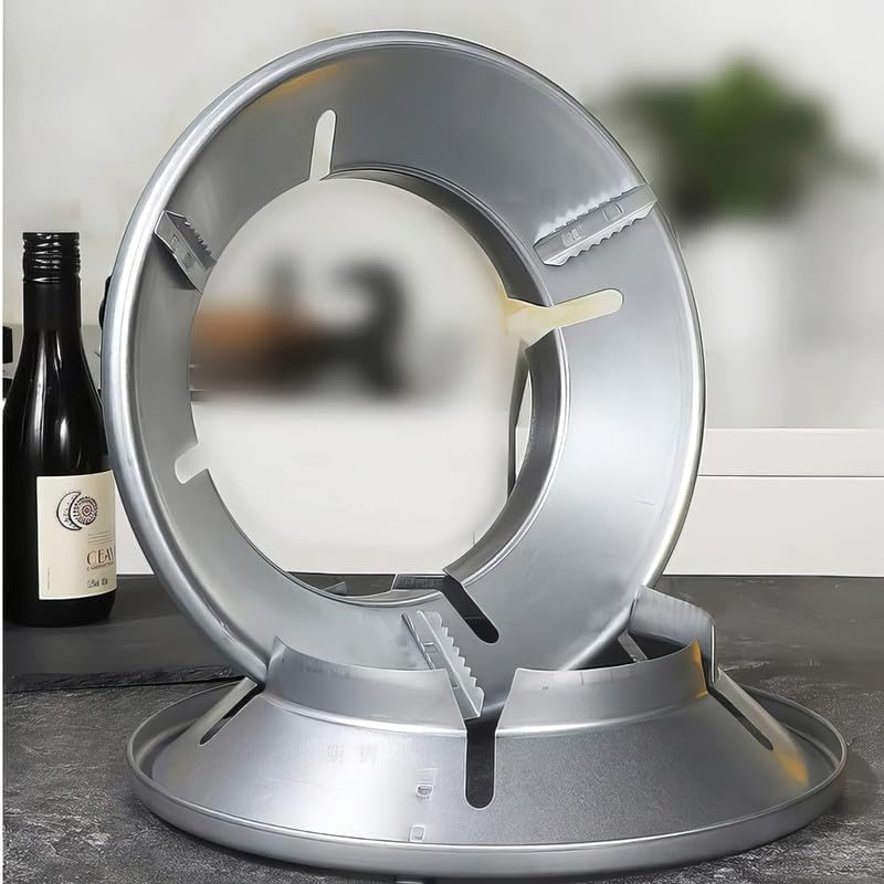 TFB Silver Gas Saver Burner Stand Gas Chula Burner Gas Saver Stand Jali Ring Fire & Windproof Energy Saving, Gas Chula Support Stand 4 Legs Supported For Indian Gas 0.7mm (1)