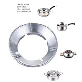 TFB Silver Gas Saver Burner Stand Gas Chula Burner Gas Saver Stand Jali Ring Fire & Windproof Energy Saving, Gas Chula Support Stand 4 Legs Supported For Indian Gas 0.7mm (1)