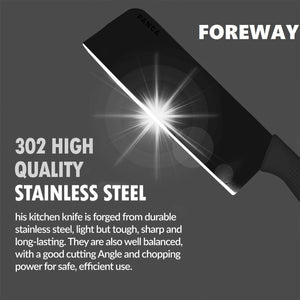 TFB Stainless Steel 3 Pieces Professional Kitchen Knife Set, Meat Knife, Chef's Knife with Non-Slip Handle Sharp Manual Sharpening for Home Kitchen and Restaurant