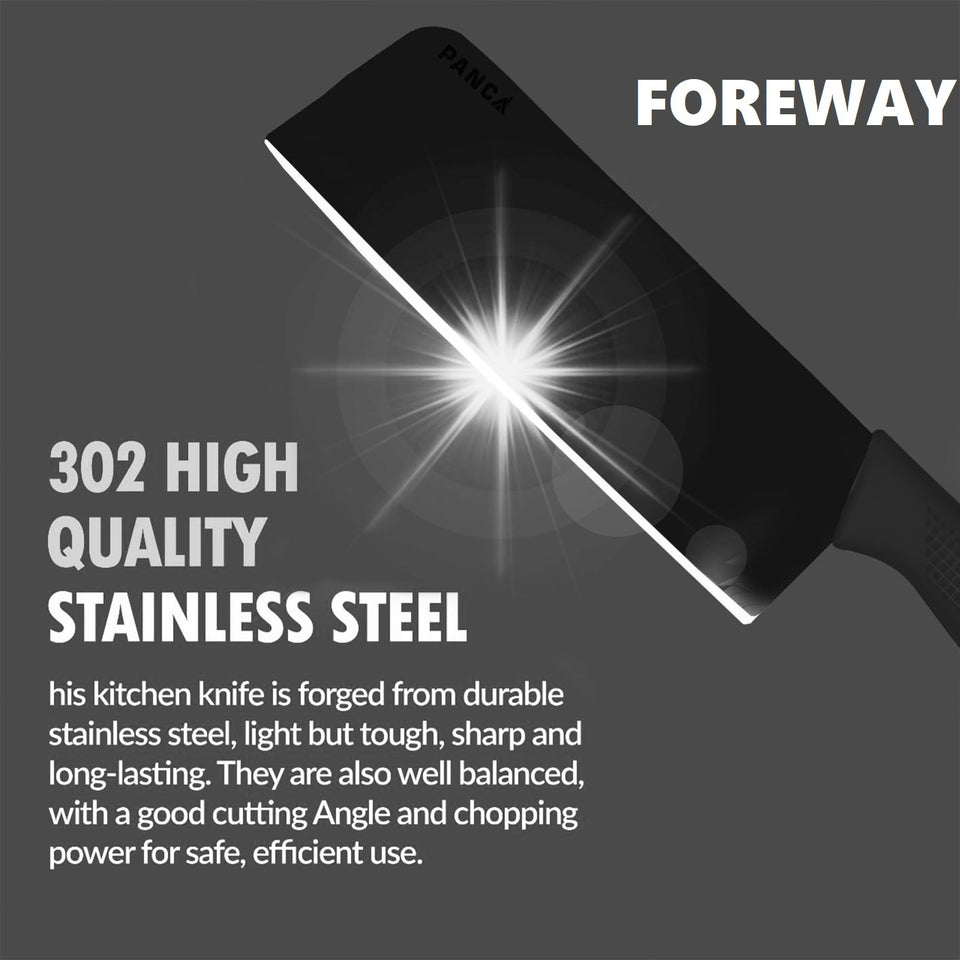 TFB Stainless Steel 3 Pieces Professional Kitchen Knife Set, Meat Knife, Chef's Knife with Non-Slip Handle Sharp Manual Sharpening for Home Kitchen and Restaurant