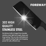 TFB Stainless Steel 3 Pieces Professional Kitchen Knife Set, Meat Knife, Chef's Knife with Non-Slip Handle Sharp Manual Sharpening for Home Kitchen and Restaurant