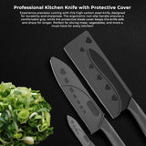 TFB Stainless Steel 3 Pieces Professional Kitchen Knife Set, Meat Knife, Chef's Knife with Non-Slip Handle Sharp Manual Sharpening for Home Kitchen and Restaurant