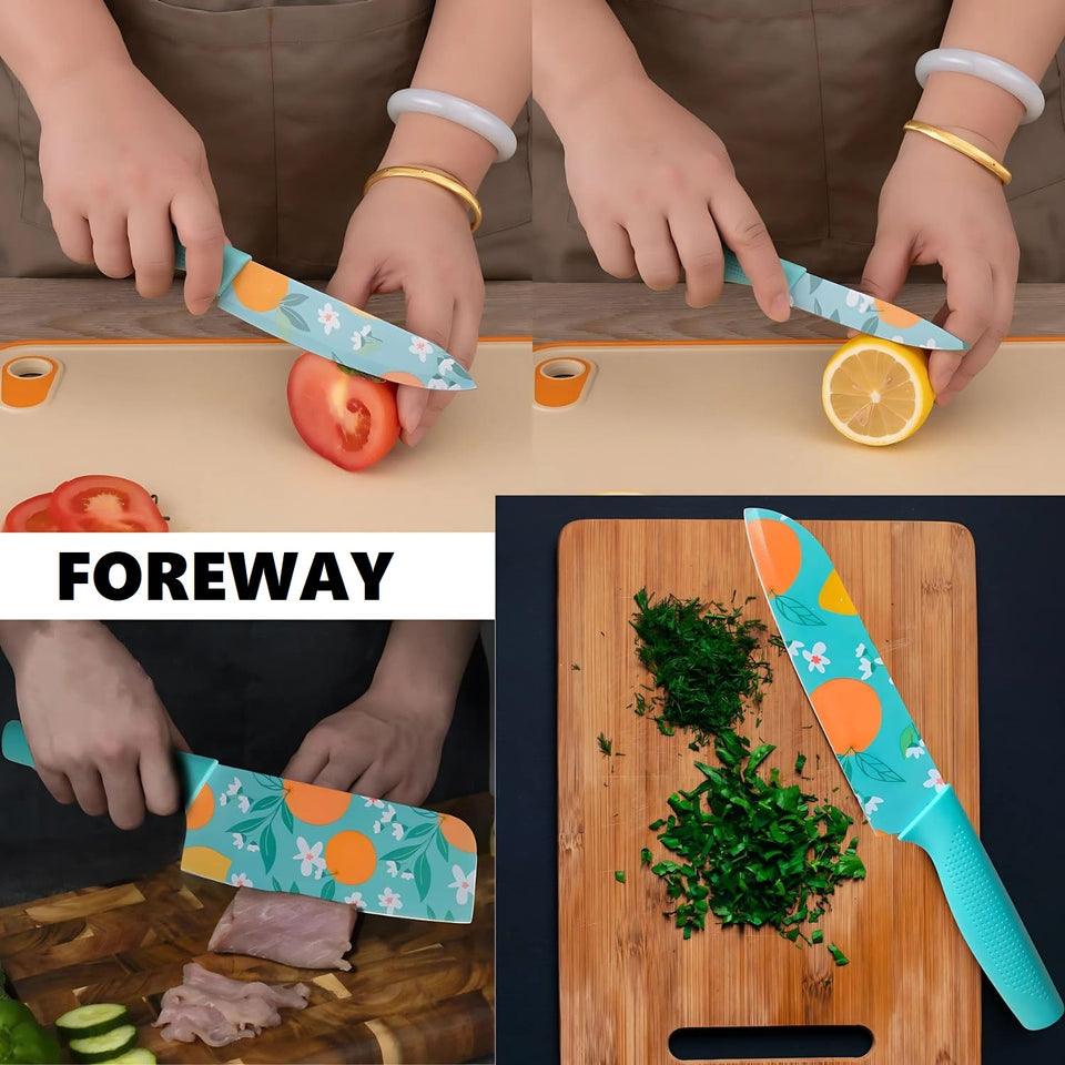 TFB Stainless Steel 3 Pieces Professional Kitchen Knife Set, Meat Knife, Chef's Knife with Non-Slip Handle Sharp Manual Sharpening for Home Kitchen and Restaurant (Copy)