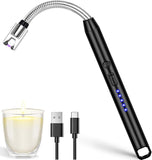 TFB Rechargeable Electric Gas Lighter for Cooking Gas Stove, Kitchen, Pooja Candles & Diyas | USB Charging, Windproof & 360° Flexible Electric Lighter - Silver